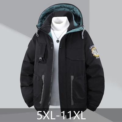 Plus Size 5XL-11XL Fashion Men's Parkas Winter Coat Hooded Casual Loose Thick Warm Oversize Outerwears Men Jackets