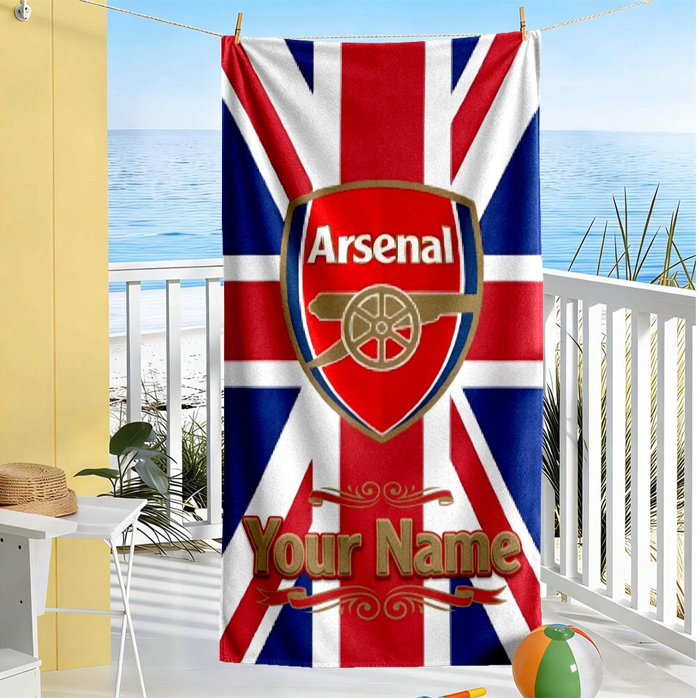 Arsenal F.c. Personalized Name Beach Towel Soft Durable Quick-Dry