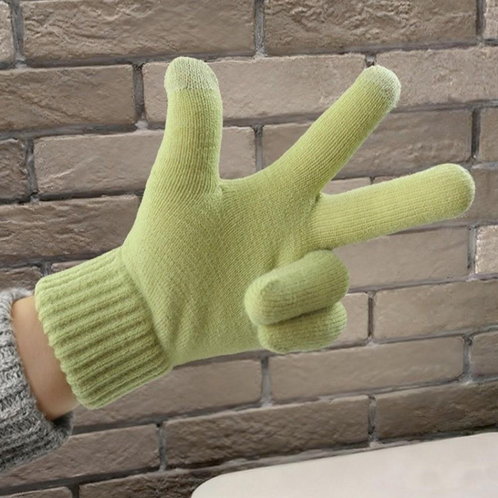 Cold Proof Knitted Gloves Thickened Plush Mittens Fashion Warm Gloves  Women Men