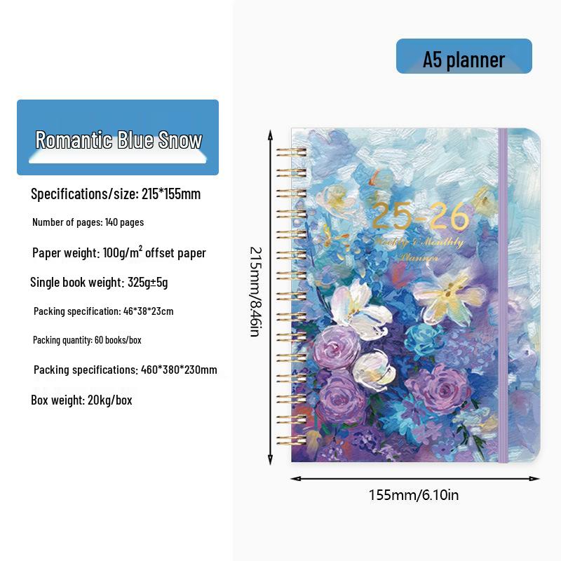 2025 A5 Daily Planner: Customizable Coil-Bound Schedule Book