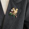 Rhinestone Studded Pearl Vintage Squirrel Pin Gold Squirrel Animal Lapel Pins  New Year Gifts