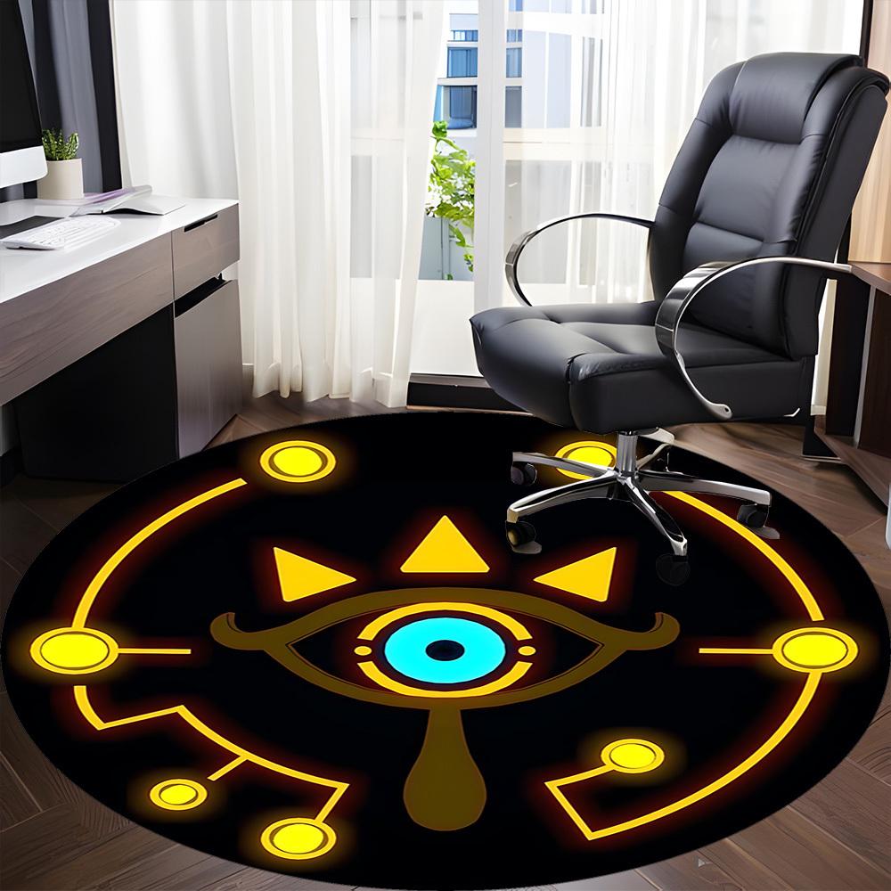 1pc Legend Zelda Symbol Office Round Area Rug, Under Office Chairs Bedroom Living Room Home Decor, Room Decoa1016239