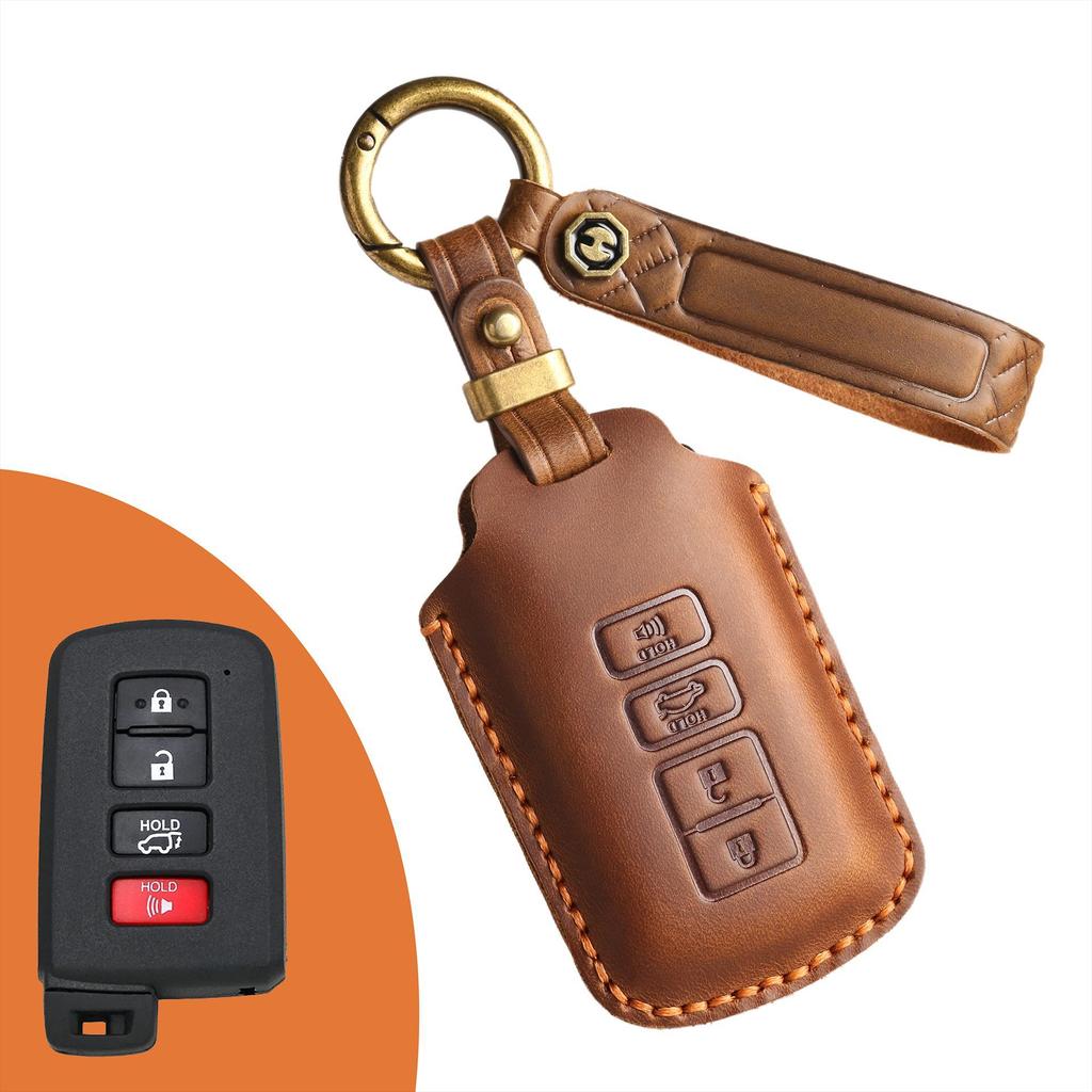 The New Retro Key Cover Is Suitable for the Old Toyota Car Handmade Real Cowhide Key Protection Bag.