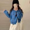 Autumn and winter new casual retro lazy knitted cardigan women's design sense gentle soft waxy sweater jacket top