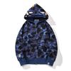 Camouflage Shark Head Hoodie with Golden Zipper - Plus Velvet Autumn/Winter Teen Cardigan