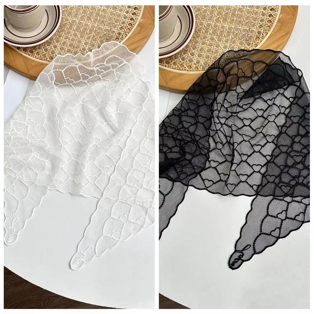 Embroidery Lace Scarf Hollow Out Hair Scarf Headband Vintage Foulard Bandana  for Women