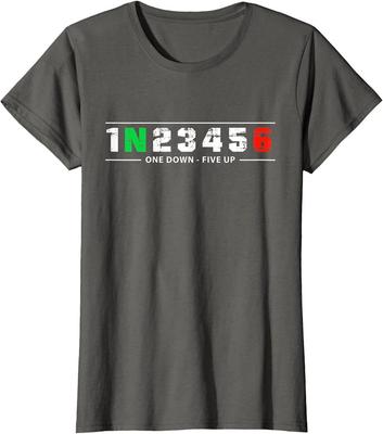 Motorrad Schalt Biker Motorradfahrer Motocross Damen Rundhals-T-Shirt Unisex T-Shirt