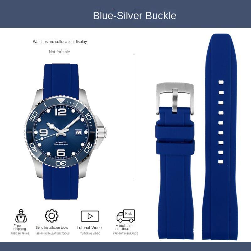 Kautschuk Silikon Armband für Citizen Tissot Seiko Rolex Gebogenes Ende Sport Wasserdicht Uhrenarmband Orange Armband 18/19/20/21/22mm