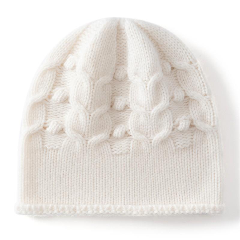 Unisex Cashmere Knit Beanie Hat Winter Warm Wool Cap Outdoor Cycling Cold Weather Accessory