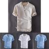 Premium Quality Usa Men's Pullover Linen Short Sleeves Shirts In Solid Cotton Fabric