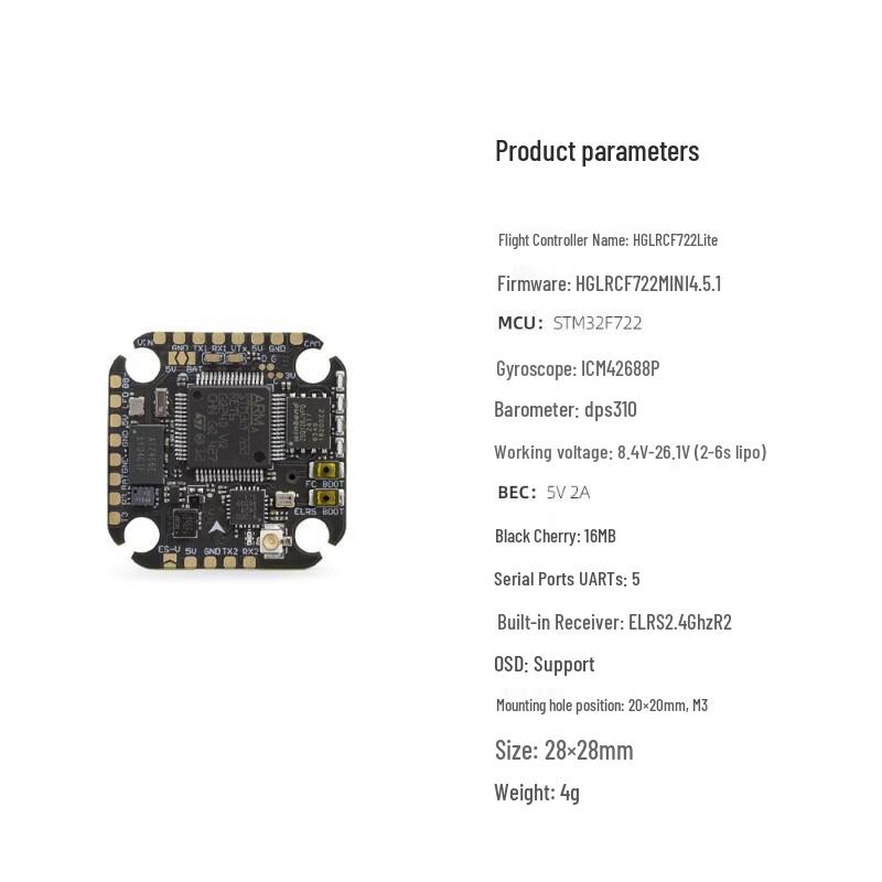 HGLRC SPECTER F722 Lite Flight Controller with Built-in ELRS 2.4GHz