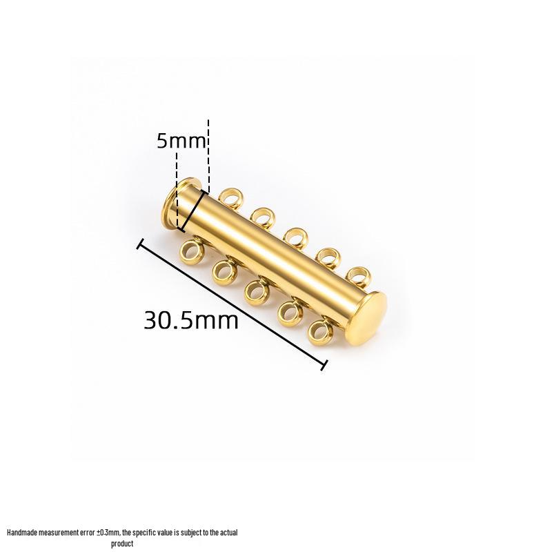 18K Vacuum-Plated Stainless Steel Dual/Triple Row Snap Buckle Clasp for DIY Necklace/Bracelet Jewelry