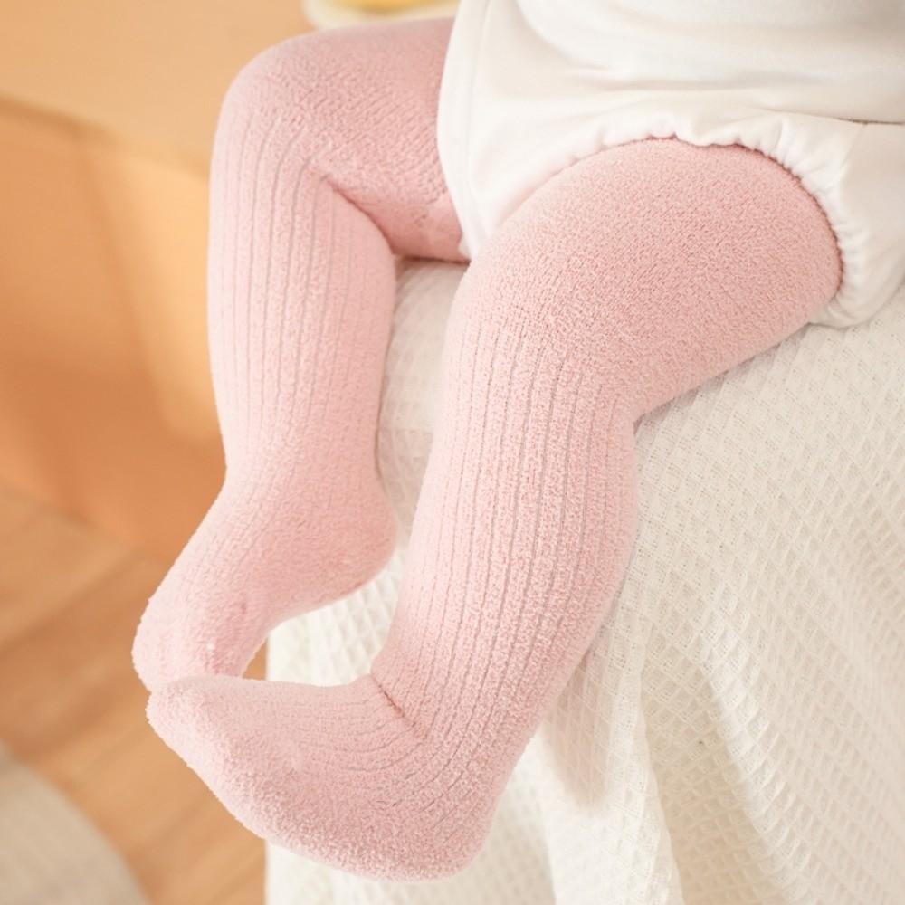 Dehnbare vertikale Streifen Kinder Strick Leggings Verdickt Warm Baumwolle Mädchen Strumpfhosen Baby Mädchen