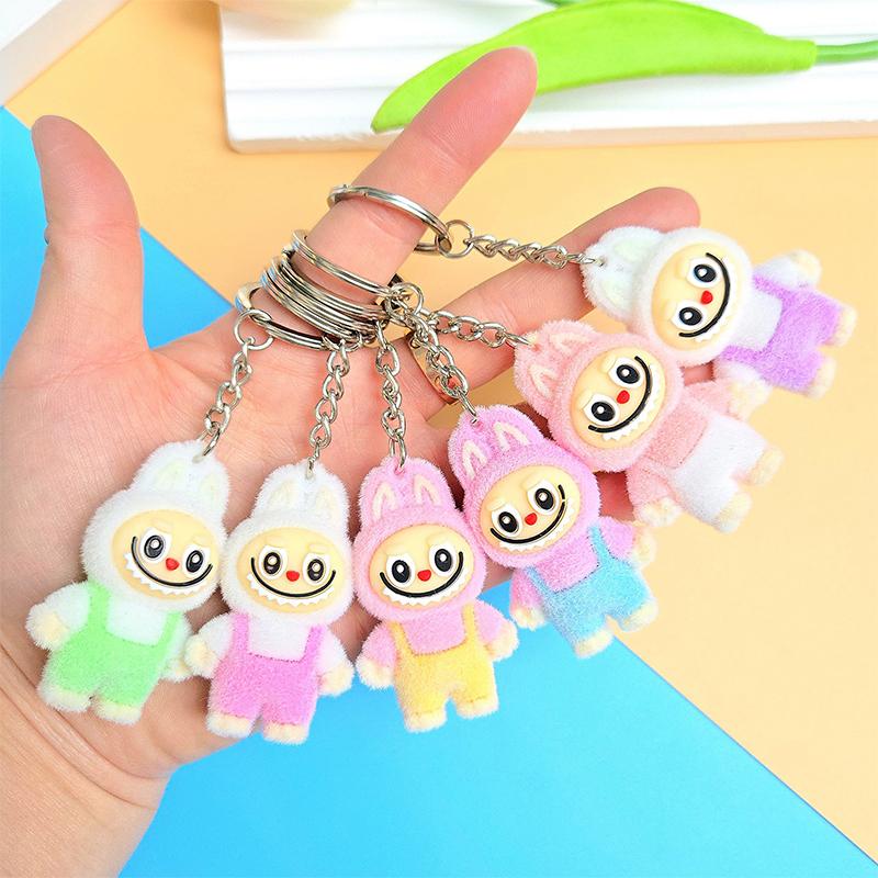 Flocking Doll Cute Pendant Creative Cartoon Keychain Mobile Phone Chain Bag Pendant Gifts