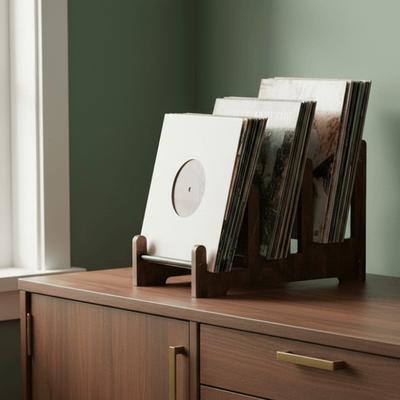 Großer Vinyl-Plattenhalter Braun CD-Displayständer Tragbares Bücherregal Schlafzimmer