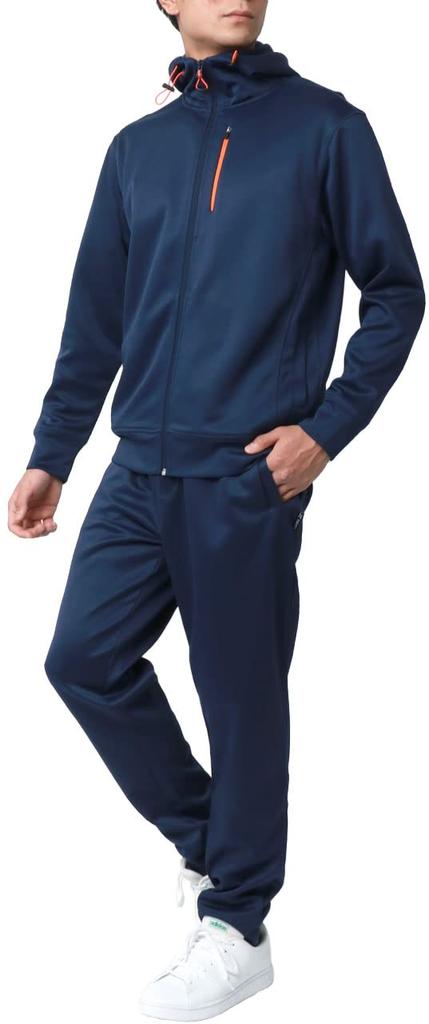 Jersey Top and Bottom Set Running Wear Custom Made Sweat Absorbent Quick Drying Navy x Navy L [Tartex] Men's M-5L