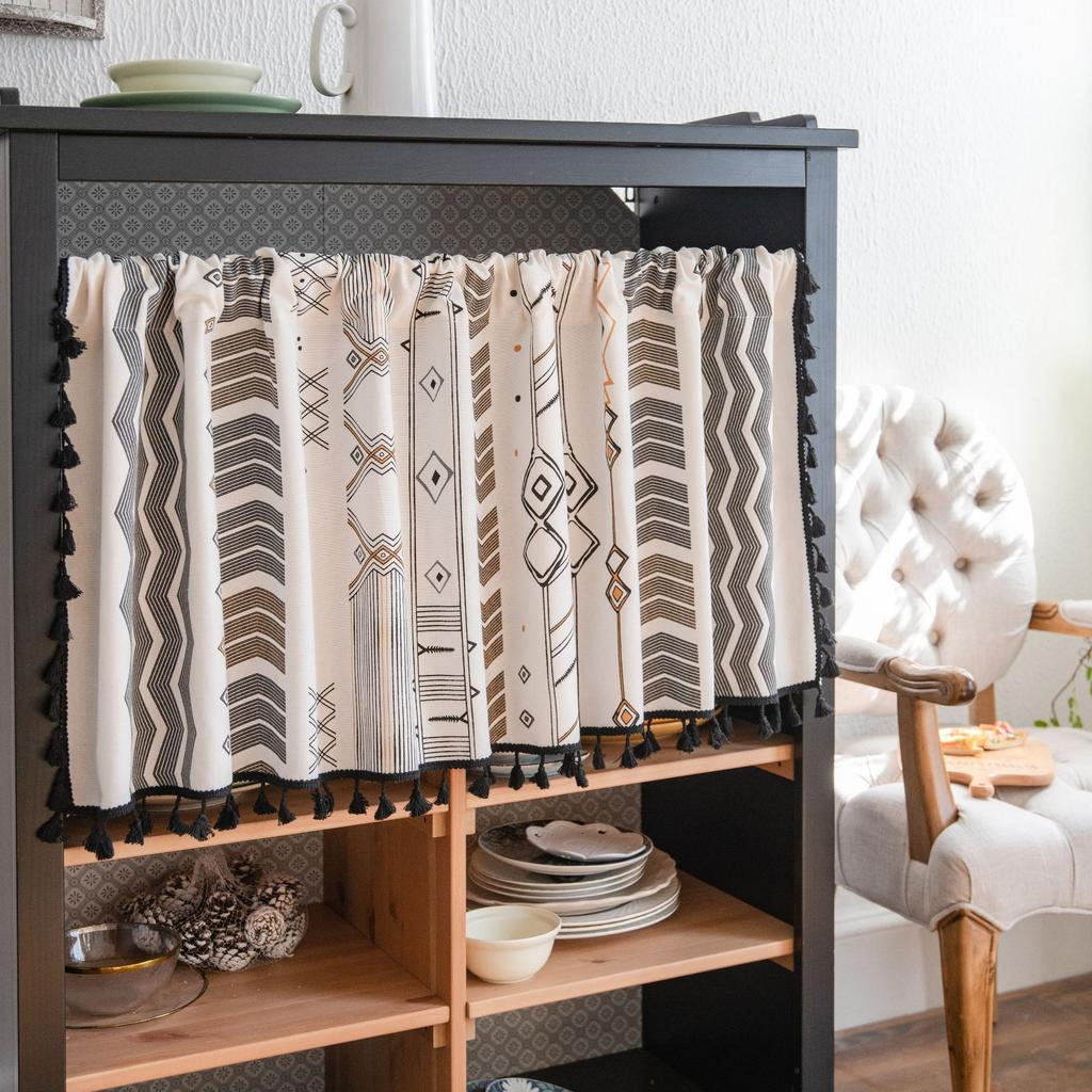 Window Mantle Arrow Geometric Printing Half Curtain Door Curtain Coffee Curtain Kitchen Sink Cabinet Dust Curtain