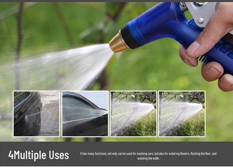 Sky Blue High-Pressure Copper Water Nozzle for Car Wash and Gardening