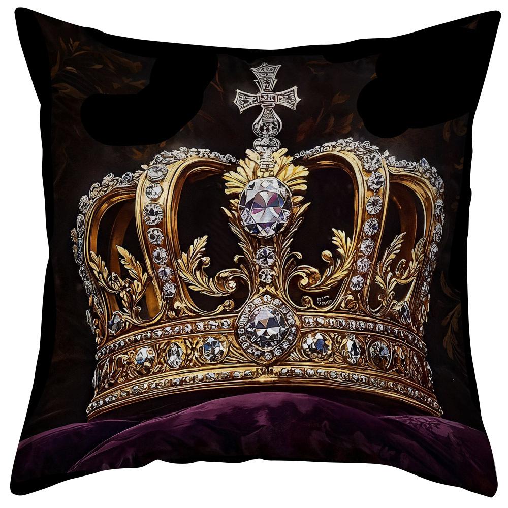 

Роскошная наволочка с короной, декоративное покрывало для изголовья дивана в гостиной, ретро королевская накидка на подушку (Вставка для подушки не входит в комплект) 45*45cm-1pc