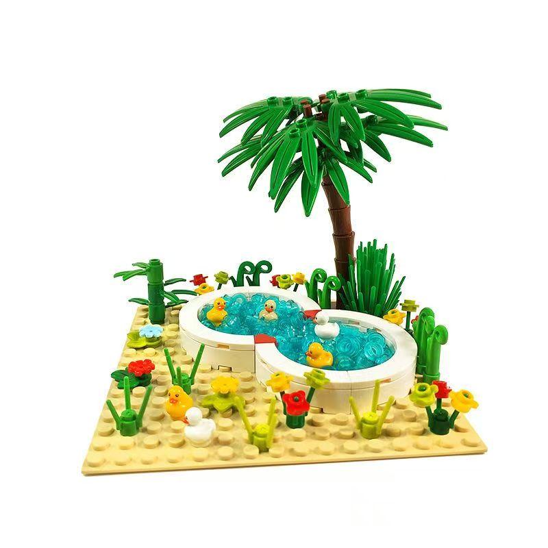 Hohe Qualität Niedlich Hohe Qualität Ente Hohe Qualität Pool Hohe Qualität Gebäude Hohe Qualität Bausteine Hohe Qualität Spielzeugsammlung Set Hohe Qualität green
