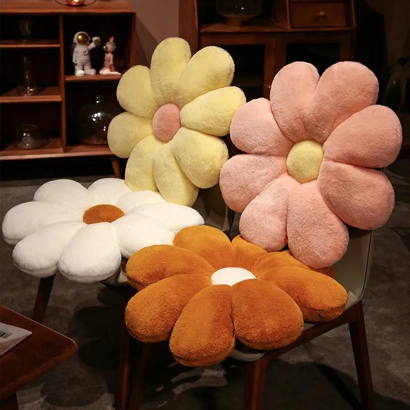 50cm Small Daisy Flower Shape Seat Cushion-Soft Butt Cushion for Tatami & Office Relaxation Cute Home Decoration Comfort Cushion
