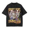 Hazbin Hotel 3 Vees Alastor Stampa T-shirt Uomo Lavaggio Acido Oversize Y2k Manica Corta Casual Cotone Girocollo Abbigliamento Donna Uomo Magliette