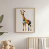 Poster Geometry Giraffe Poster Geometry Giraffe, 30X40 Cm, Dark Brown Wooden Frame, 230 Gsm Matte Paper