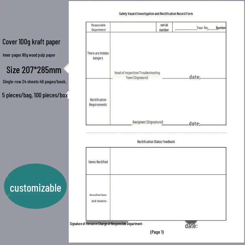 Custom Equipment & Facility Maintenance Log: Daily Machine Inspection & Registration Book