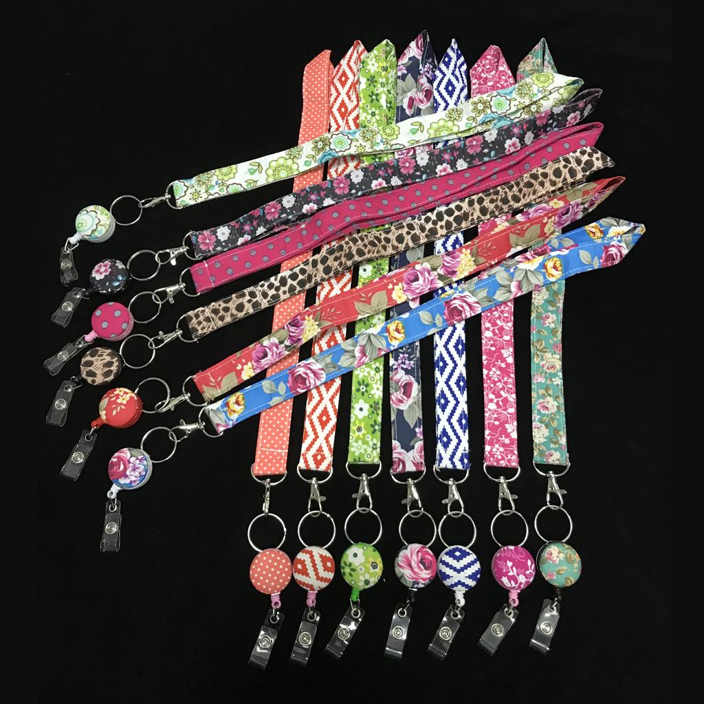 Cloth Material Card Holder Lanyard Badge Holder Neck Strap with Metal Lobster Hook for Factory Worker