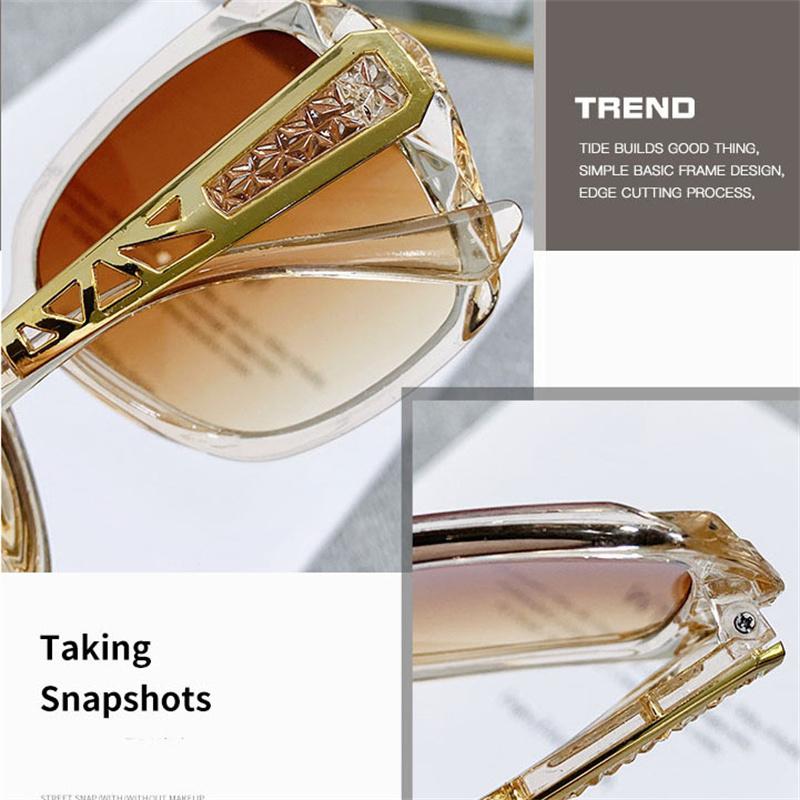 New Ladies Sunglasses Trendy Fashion Large Frame Sunshade Sunglasses Sunscreen Sunglasses Holiday Retro Eyewear