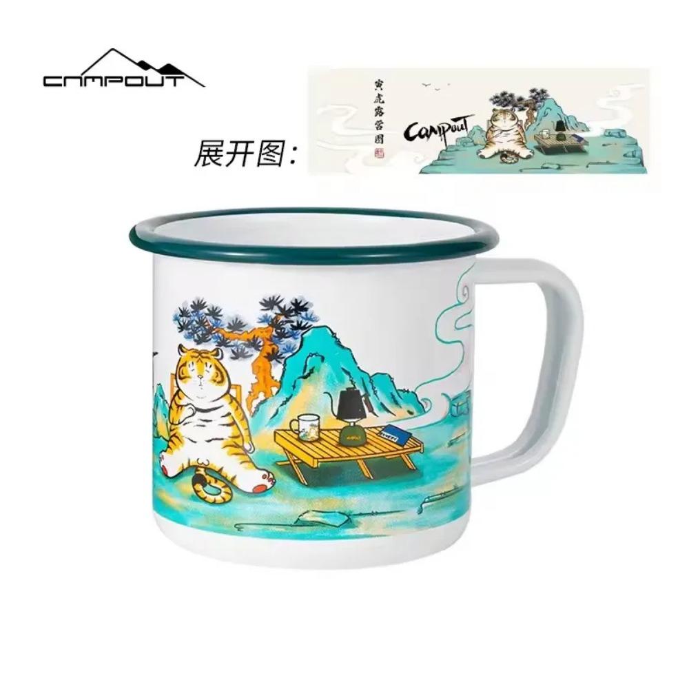 Silný smaltovaný hrnek špičkové kvality 380 ml s cákanci