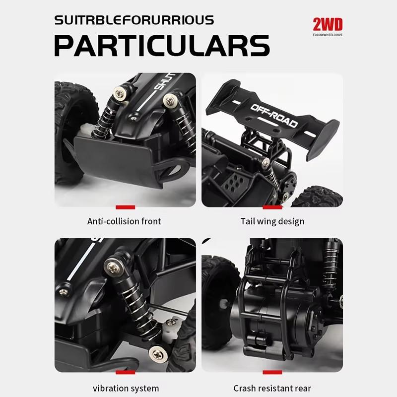 Remote Control Car RC Drift Racing 1:16 Vehicle Off Road Alloy 2.4G Radio High-Speed Trucks With LED Light Climbing Gift Kid Toy