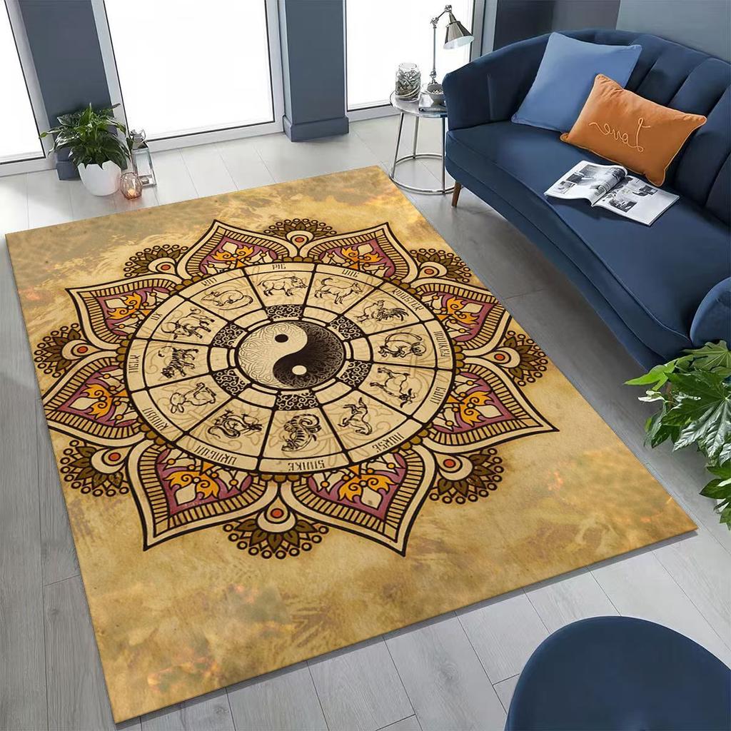 Nature Balance Yin Yang Tai Chi Black White Energy Rug for Bedroom Living Room Sofa Home Doormat Decor,Kids Non-slip Floor Mat