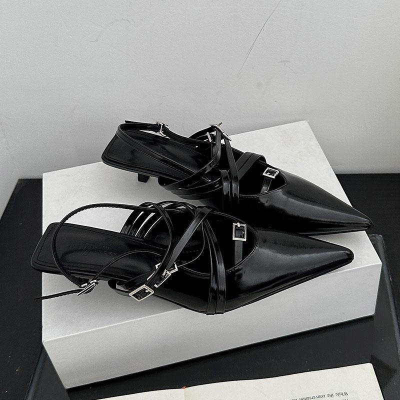 Mode Mode Spitzpumps Niedrige Absatzschuhe Für Damen 2025 Neu Sommer Frühling Weibliches Flaches Schuhwerk Schnalle Damen Absatzschuhe