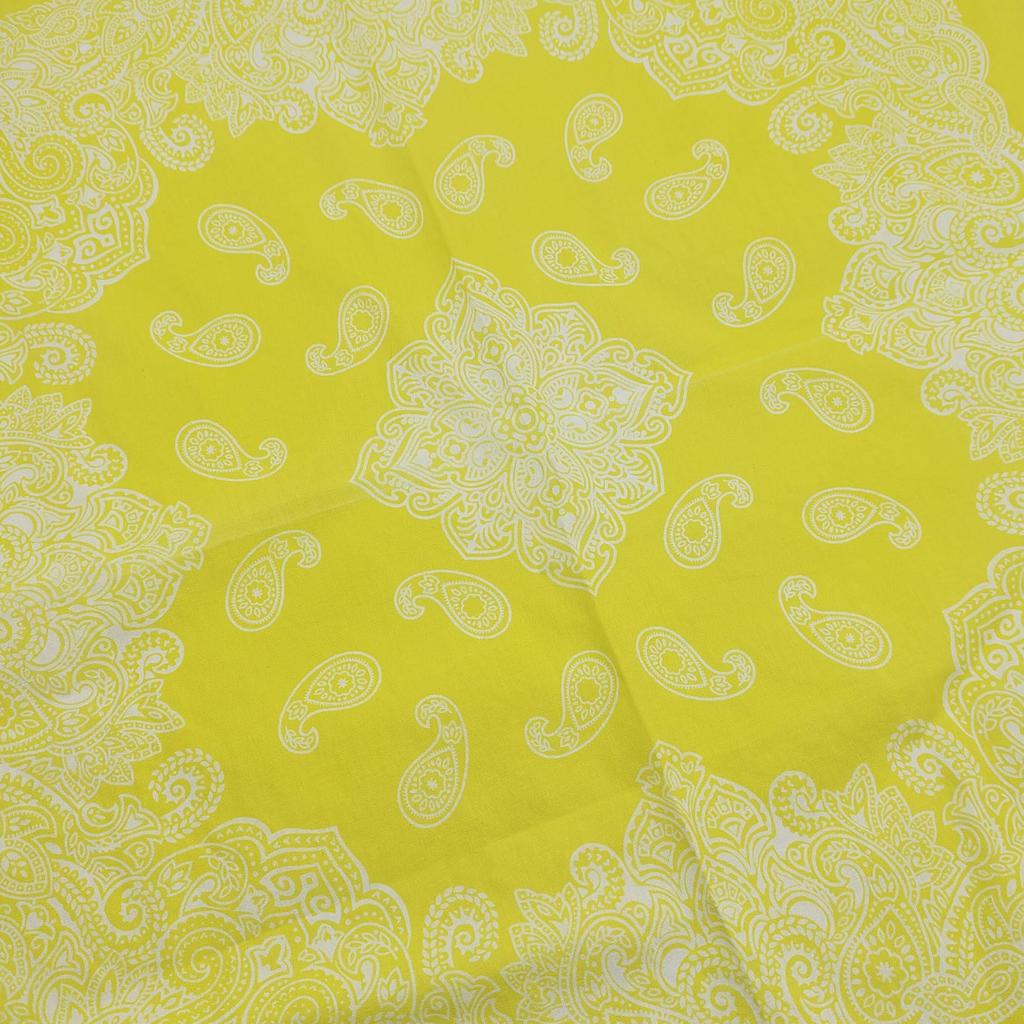 kakatrend bandana yellow paisley 100% cotton adult bandana handkerchief unisex durag large men's yellow 55cm x 55cm