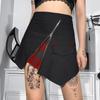 Women Gothic Punk Black Skirt Harajuku High Waist Zipper Mini Skirts Streetwear