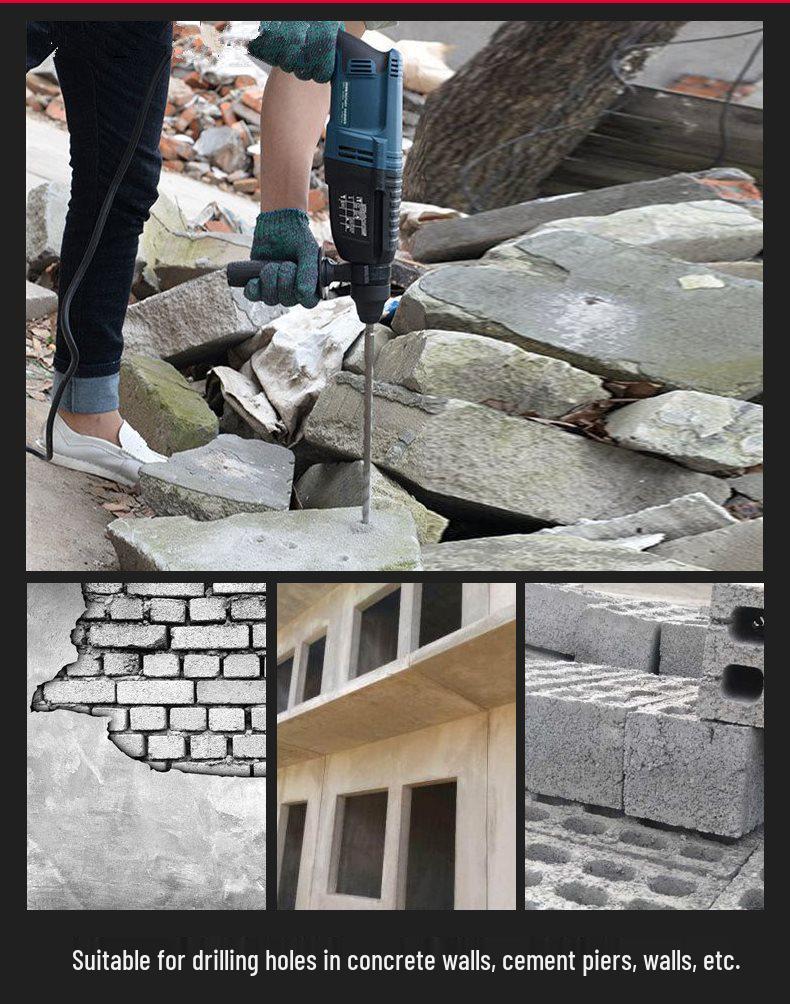 Two-Groove Round Handle & Four-Square Handle Concrete Hammer Drill Bit