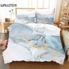 Gorgeous White Gold Marble Pattern Bedding Set Modern Duvet Cover Sets Comforter Bed Fashion Luxury Adults Bedroom Decorating