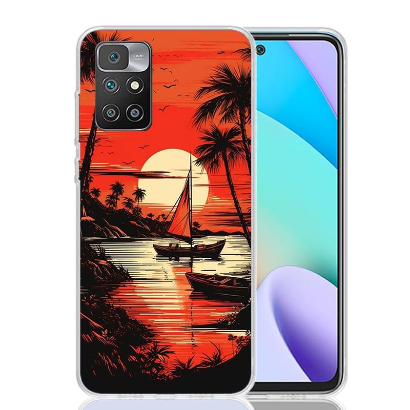 Sailing Boat Sunset Phone Case For Xiaomi Redmi 12C 13C 14C 12 13 10 10A 10C 9 9A 9C 9T 8 8A 7 7A 6 6A K70 K60 K40 K20 Pro 12C 1