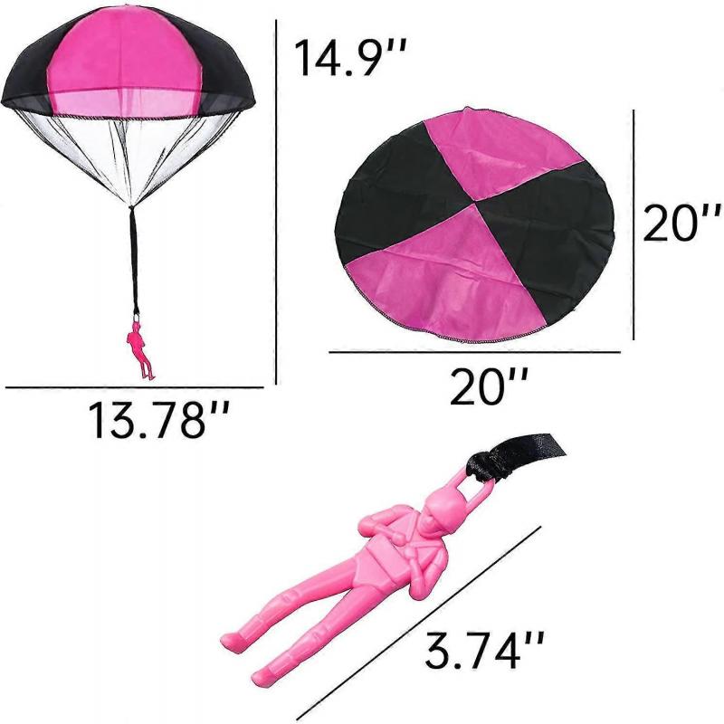 Parachute Toy, No Tangle Throw Throwing Parachute Men, Outdoor Children's Paratrooper Toy(pink,red,blue,green,camouflage)