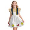 Carino Pigiamino da Bambina Super Mario con Manica Svasata Stile Principessa per Età da 3 a 8 Anni