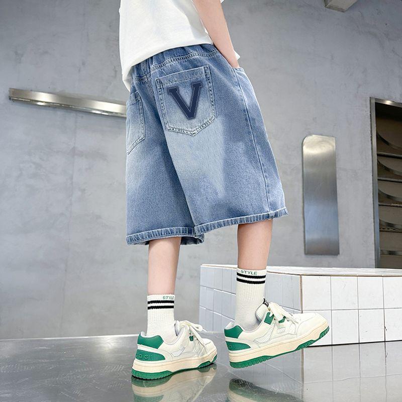 Boys' Denim Shorts Summer Thin Pants Summer Mid Pants Cropped Pants Children's Casual Pants