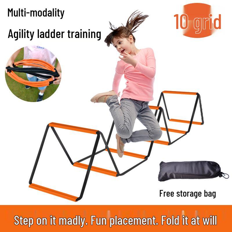 Multifunctional Kids' Exercise Ladder: Folding Hopscotch, Rope, Butterfly, and Hurdle Ladder