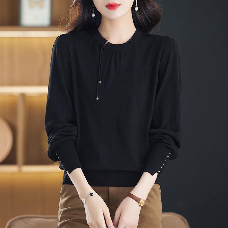 Women's Thin Knitted Bottoming Shirt Spring and Autumn Top Autumn Clothes New Autumn and Winter Sweater