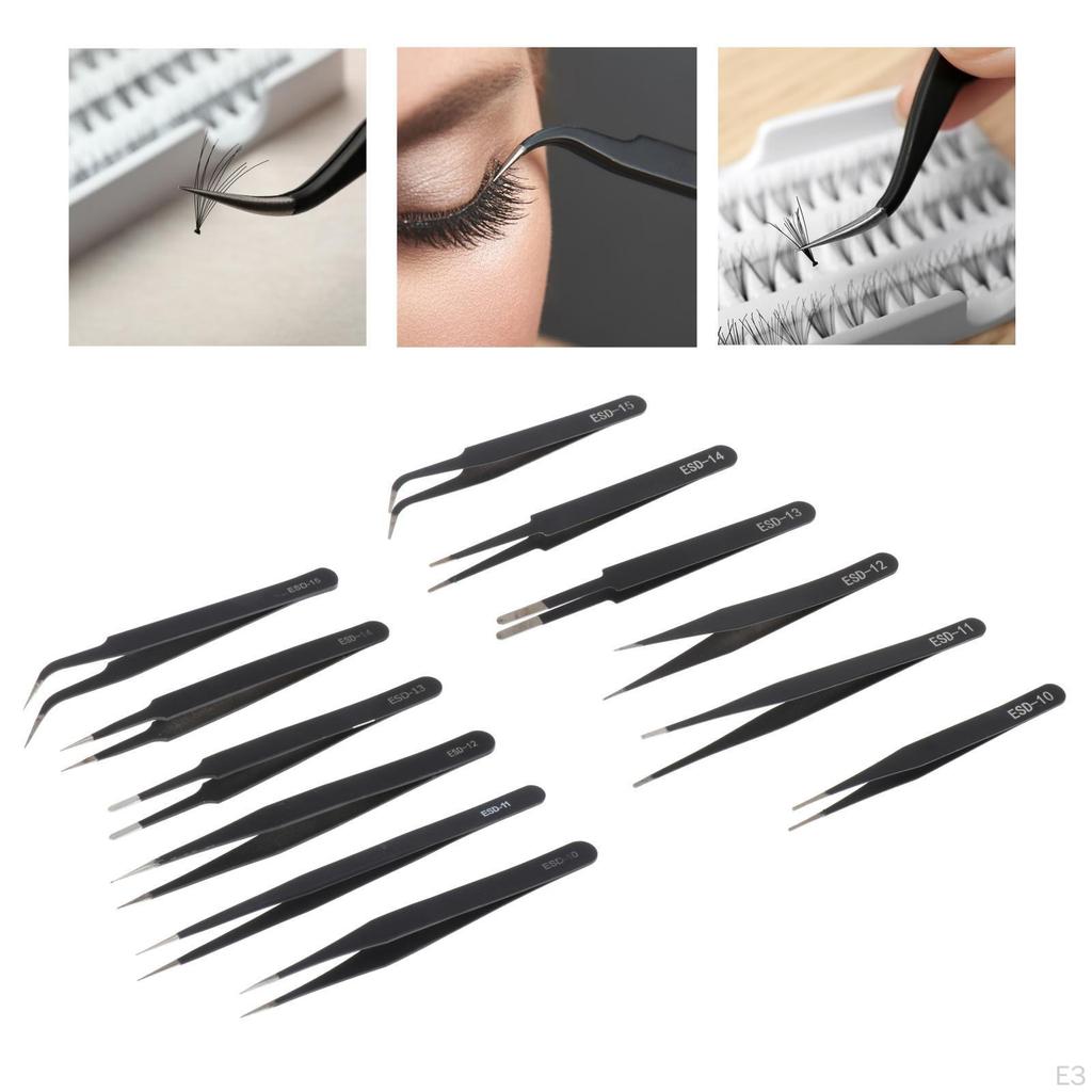 6 Pieces Craft Tweezers Set Precision Nail Decor High Industrial