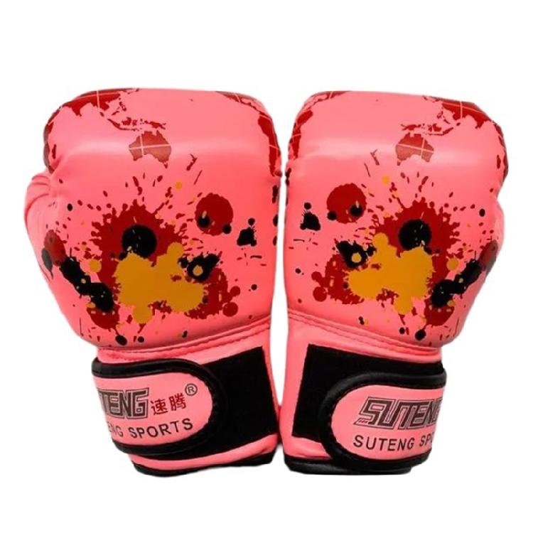 Kids Boxing Gloves Professional Children Boxing Gloves Hand Protector Breathable Children Fighting Gloves for Boys Girl розовый