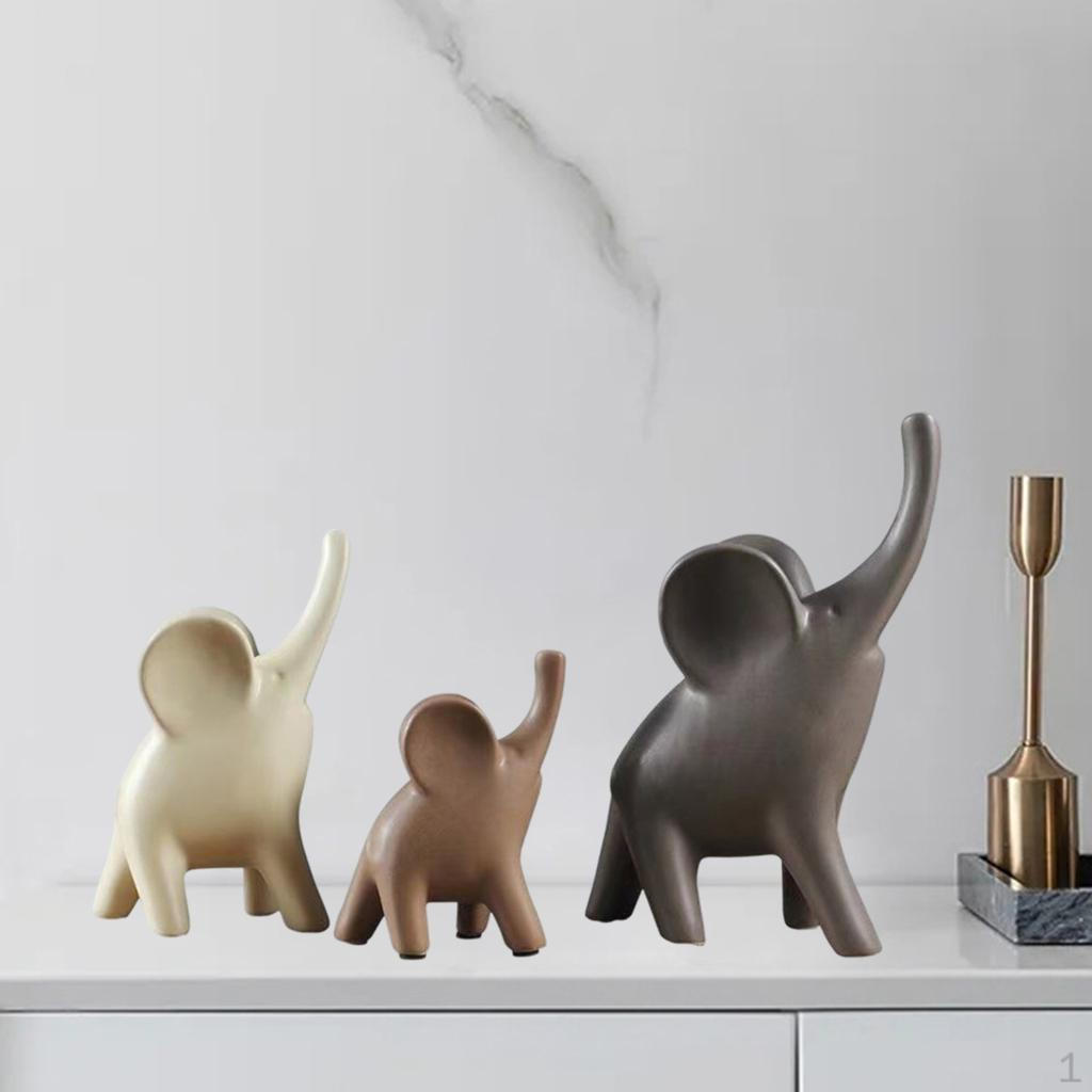 

3 Piece / 4 Ceramic Sculpture, Hand Craft, Animal Statue, Creative Ornament, Figurine, Home, 3 Pieces Multicolor