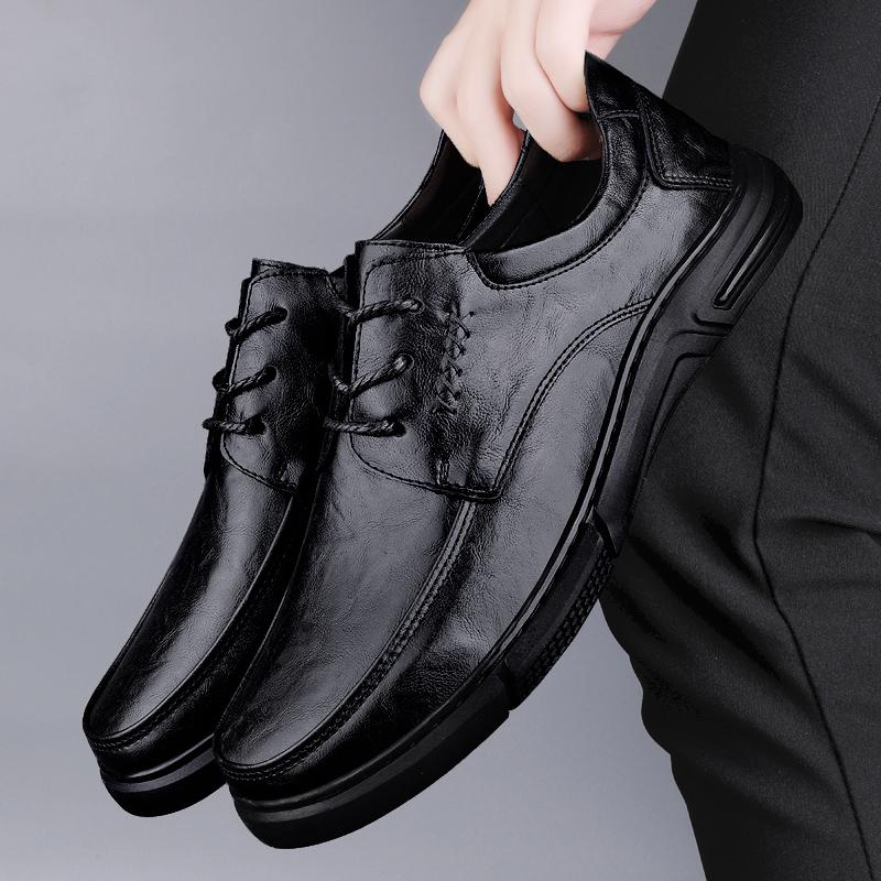 Fashion Men Winter Plush Snow Casual Shoes 2024 New Men's Shoes Genuine Leather for Men Business Shoes All-match Men Wedding Dress Shoes