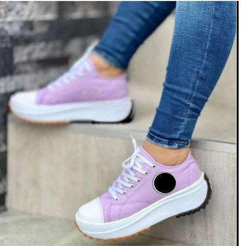 Shoes  Spring and Autumn New Canvas Shoes Breathable High-top Casual  Shoes Thick-soled Lace-up Heightening Shoes