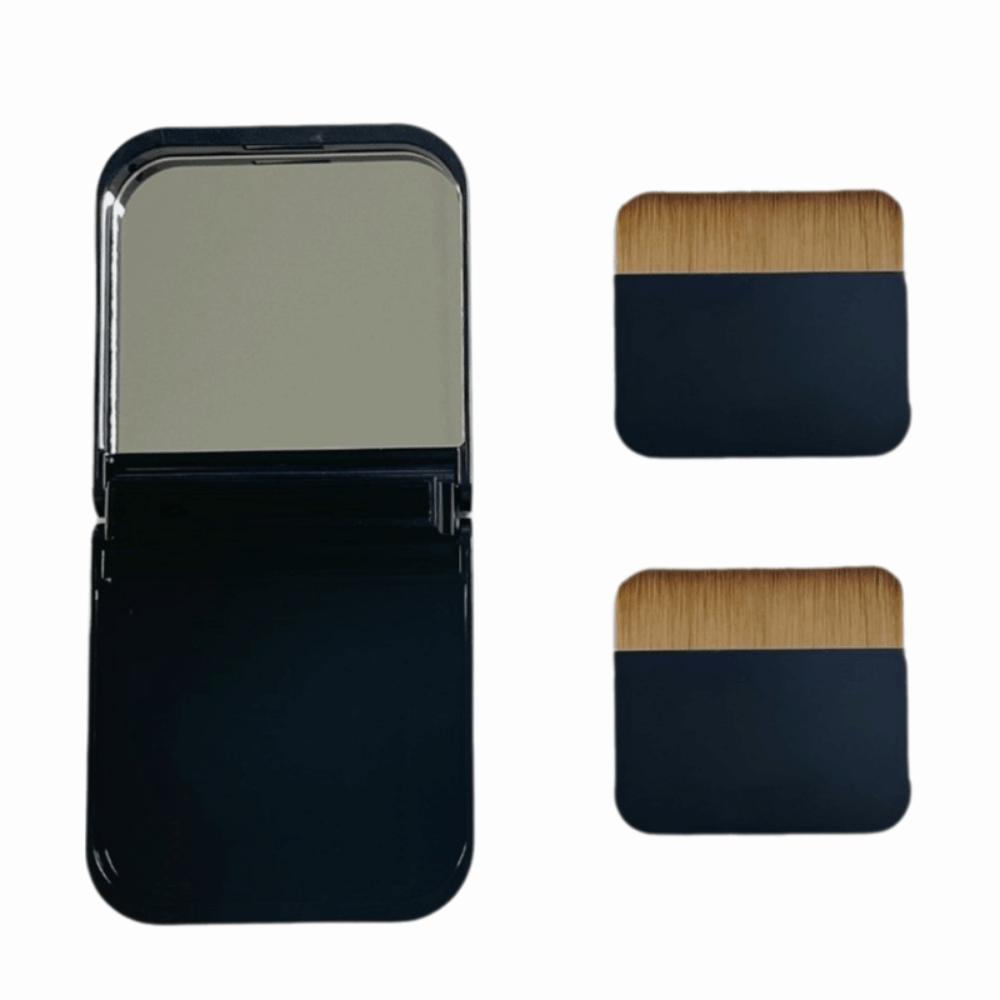 Creative Flat Head Foundation Brush Ultra-Thin Crescent-Shaped Brush  for Makeup Artists Black Set 2